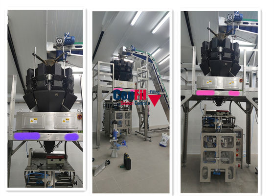 粉チーズのためのMultiheadの重量を量る機械Multiheadの計重機はチーズ防水充填機を寸断した