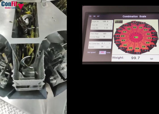 防水シーフードのケルプの充填機の魚介類のためのMultiheadの重量を量る機械Multiheadの計重機