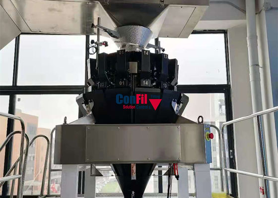 スパイスが付いている軽食のためのMultiheadの重量を量る機械Multiheadの計重機は充填機を防水する