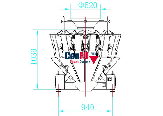 2000gram自動Multiheadの計重機14の頭部