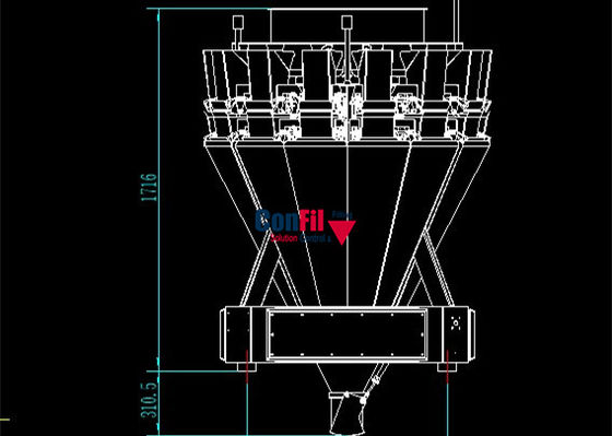 カッテージ チーズのためのMultiheadの重量を量る機械Multiheadの計重機およびチーズ カードは充填機を防水する
