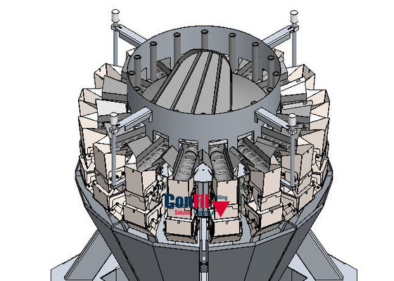 野菜レタスの葉のShapサラダ詰物の計重機のためのMultiheadの重量を量る機械Multiheadの計重機