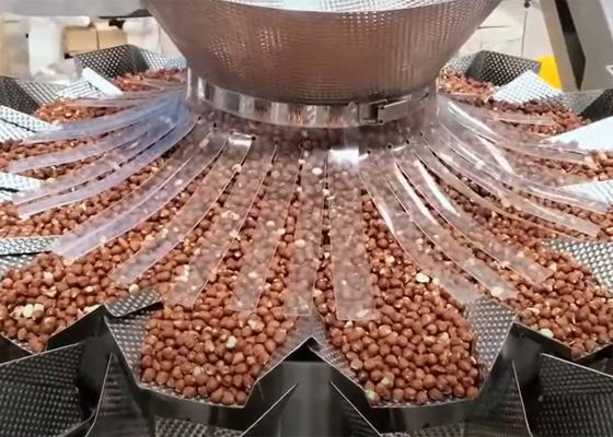 くだらないアーモンドのためのMultiheadの重量を量る機械Multiheadの計重機は防水くだらない充填機を焼いた